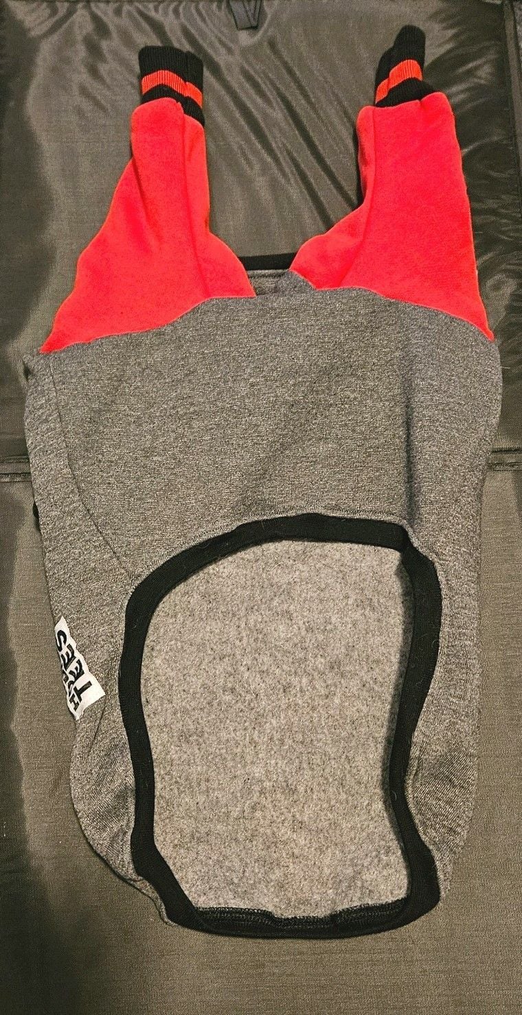 Hound Tees Dog Sweatshirt Hoodie Gray Red With Personalized Patches Medium 4