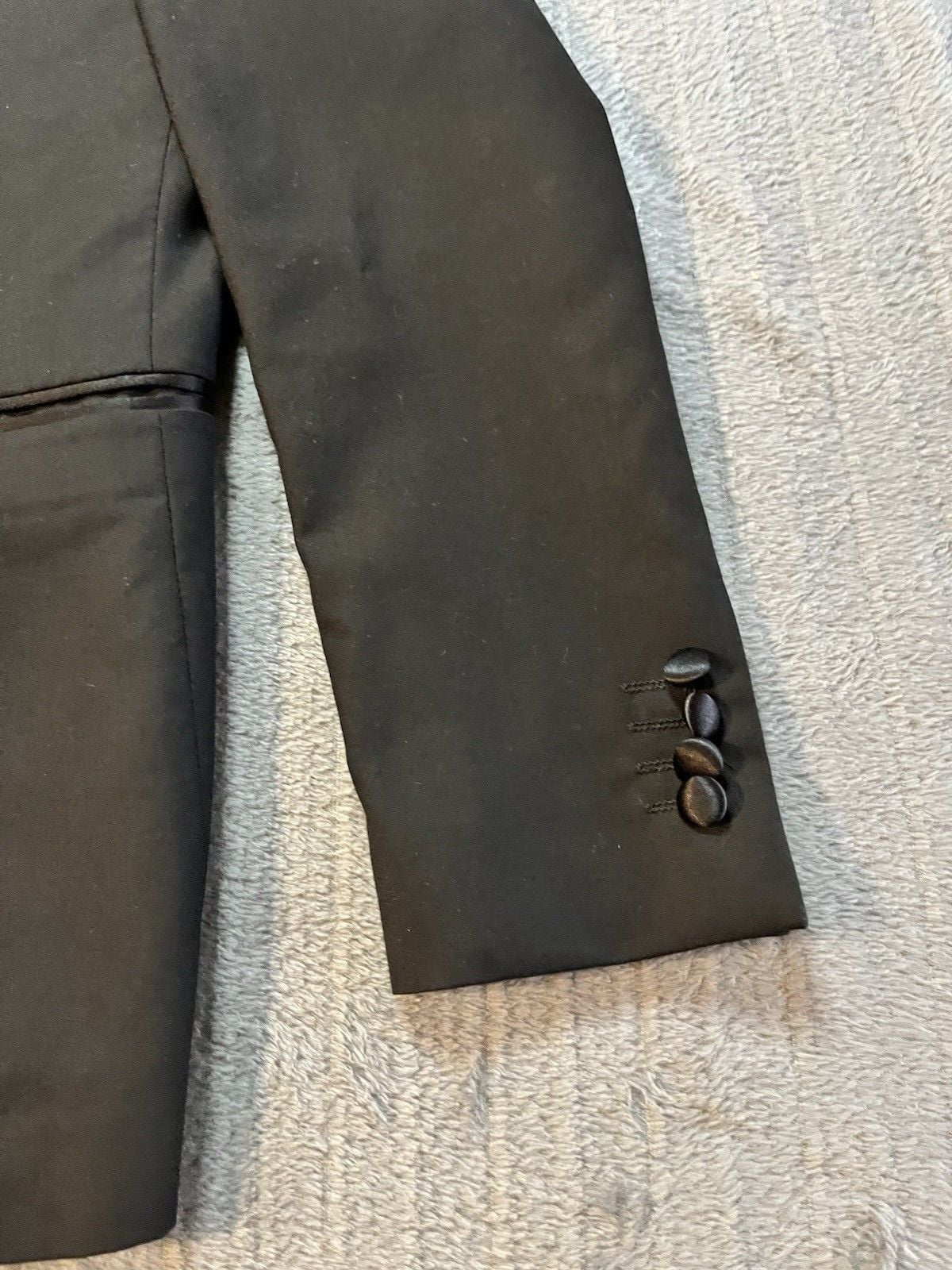 Vinci Tuxedo Jacket Black Satin Lapel One Button Blazer Sz 36S Prom Formal Italy 8