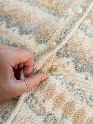 Vintage Arte Inka Alpaca Cardigan Sweater M Peru Pastel Fair Isle Geometric 13