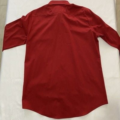 JF J. Ferrar Men’s Red Slim Long Sleeve Shirt L 16-161/2 32-33 8