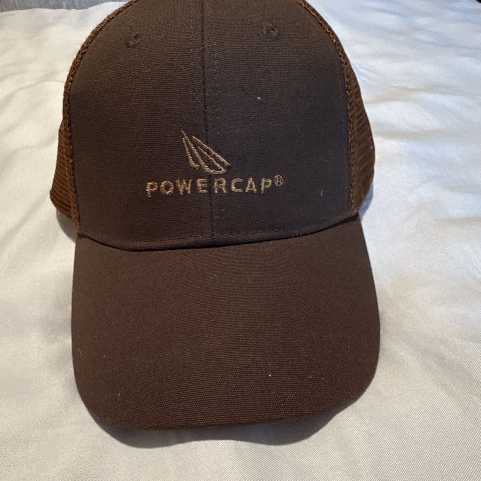 PowerCap Men's LED Lighted Baseball Cap Brown Mesh Trucker Hat Adjustable OSFM 2