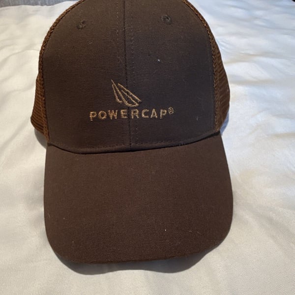 PowerCap Men's LED Lighted Baseball Cap Brown Mesh Trucker Hat Adjustable OSFM