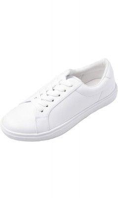 Feversole Women's Sneakers Sz 7M Fashion Shoes White Low Top Lace Up Casual 8