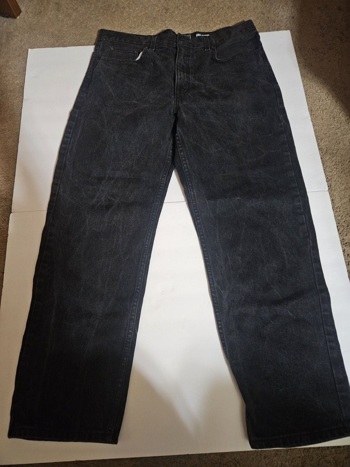 George Men's Classic Straight Leg Black Jeans 34 X 29 2