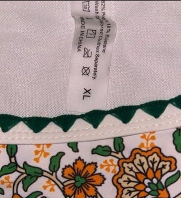 BIKINX Thong Micro Bikini Ditsy Floral Block Bandeau Green Orange Yellow Size XL 5