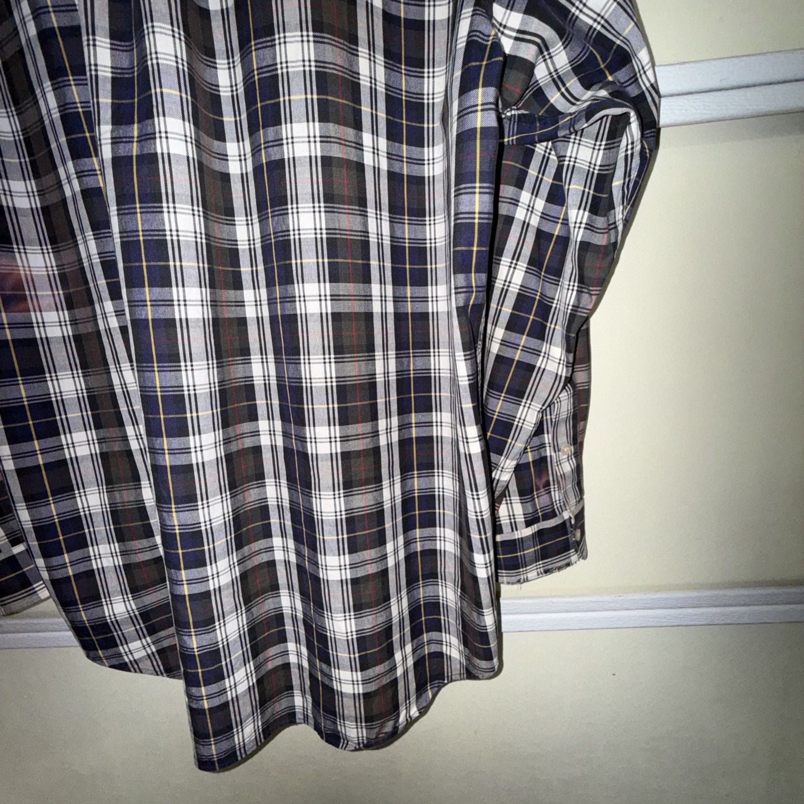 POLO RALPH LAUREN Shirt | Long Sleeve Blue RED YELLOW WHITE PL AID Stripe | L 15