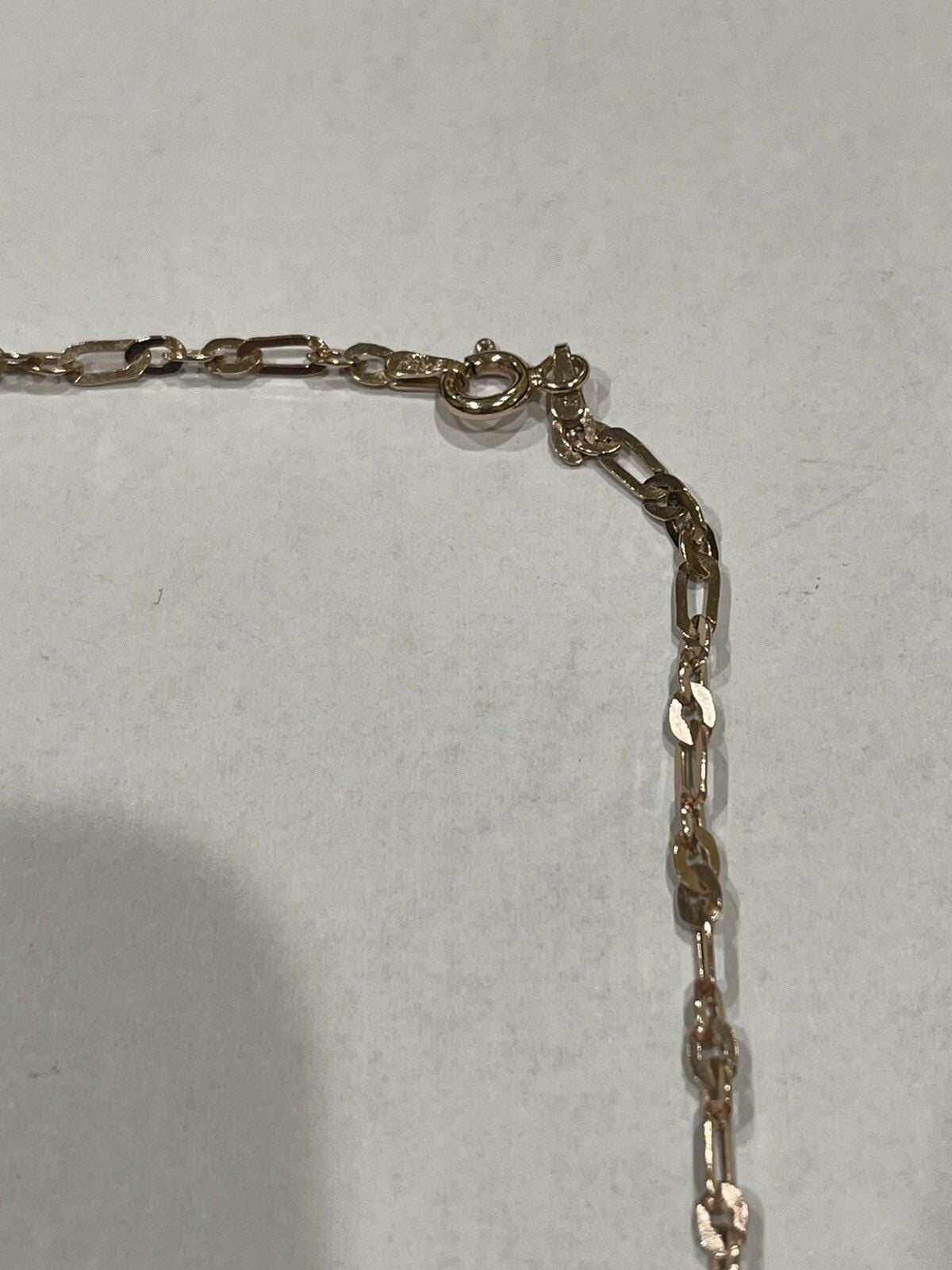 Designer LIRM Sterling Silver 925 Rose Gold Figaro Chain 18” long 5