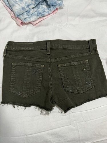 Rag & Bone for Intermix 24 Stretch denim low rise shorts 2 in inseam Army Green 3