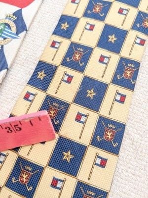 Lot of 2 Vintage 90s Men's Silk Ties Nautica Yacht Squadron Tommy Hilfiger Golf 7