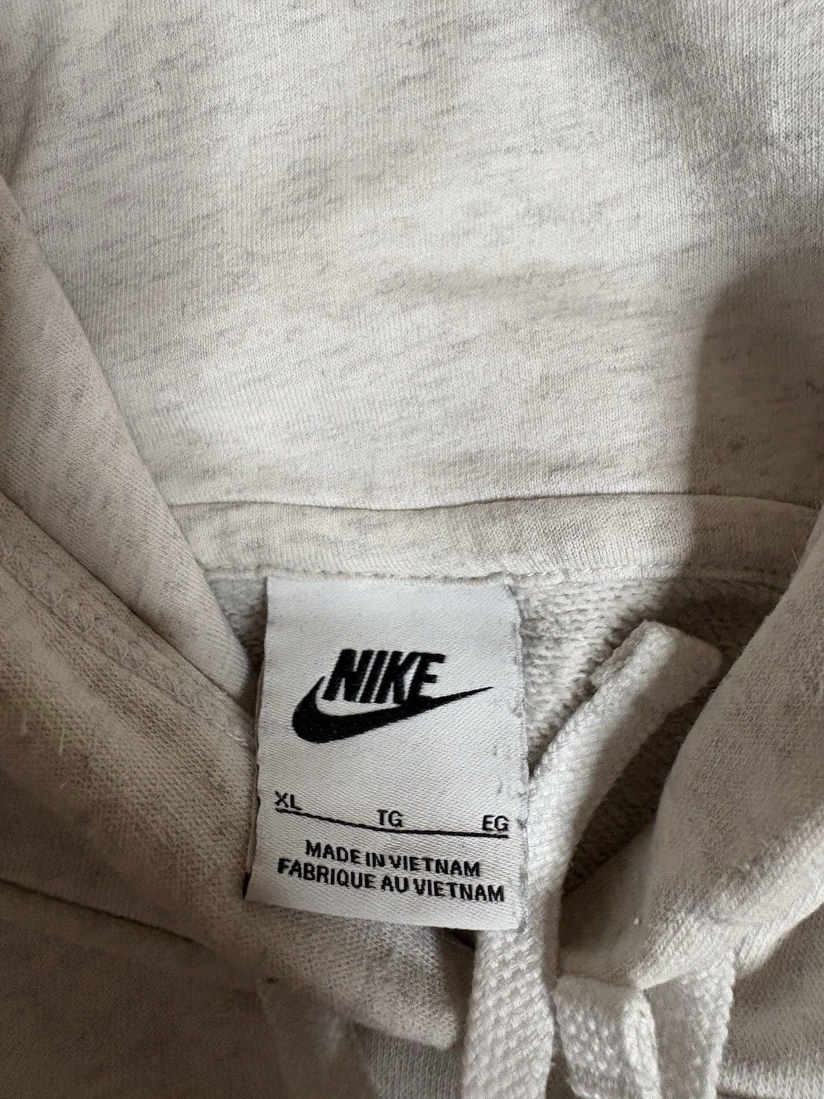 Nike Club Fleece Graphic Pullover Hoodie Light Bone Women’s Size XL 6