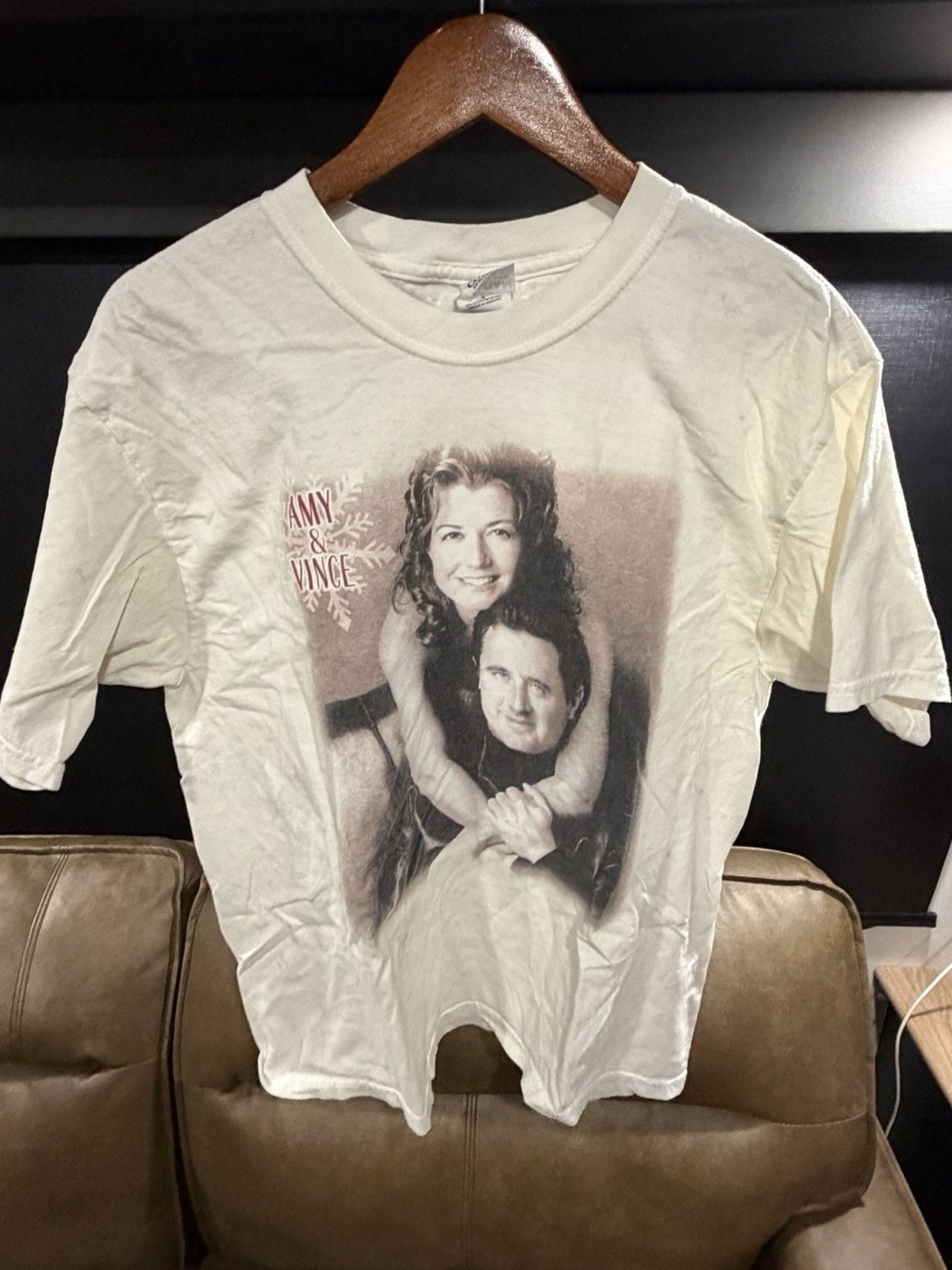 VTG Amy Grant Vince Gill Christmas Tour T Shirt White Country Music Tour Promo 2