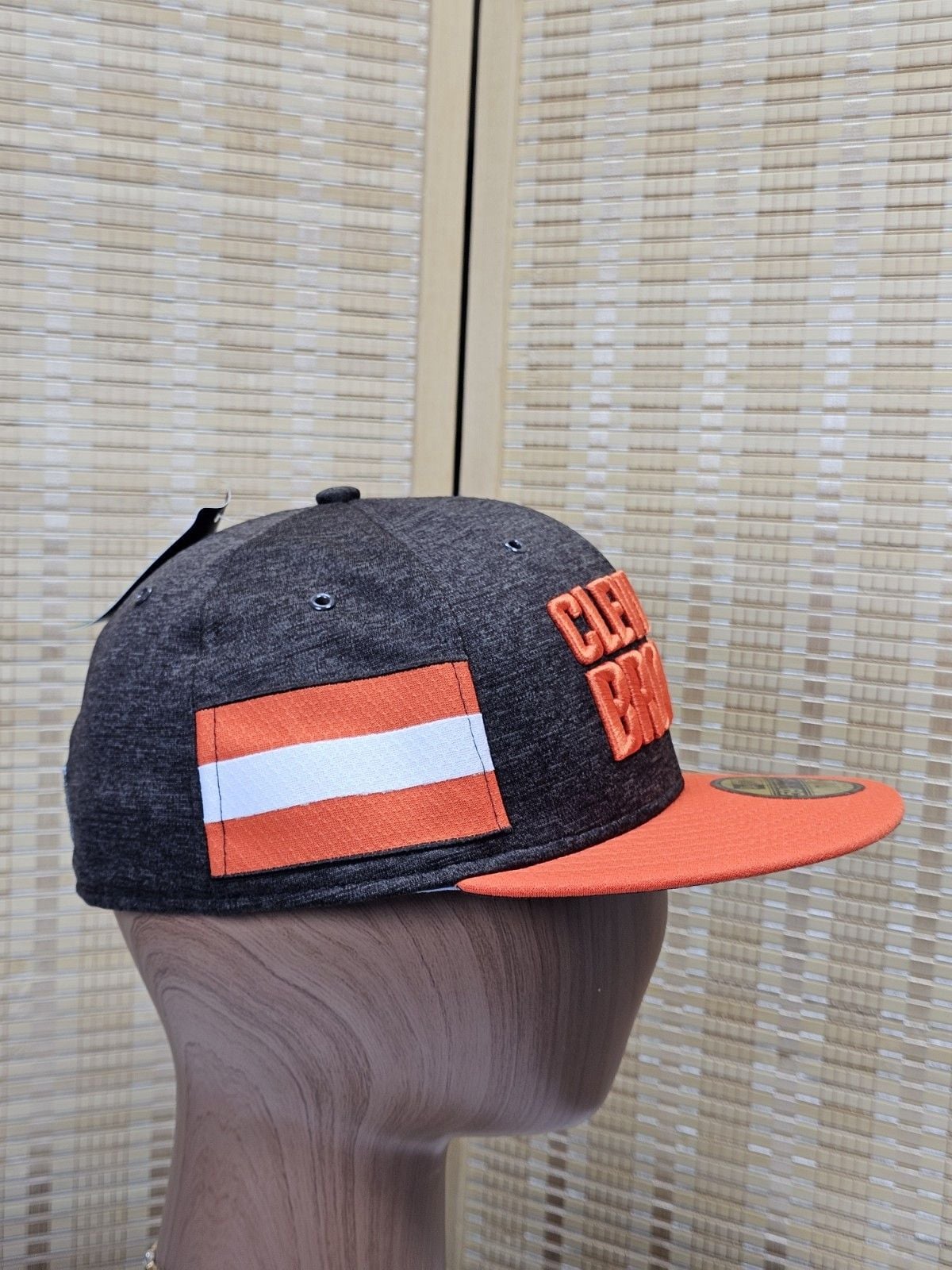 New Era Cleveland Browns NFL 59FIFTY Fitted Hat Gray Orange Size 7 1/4 6