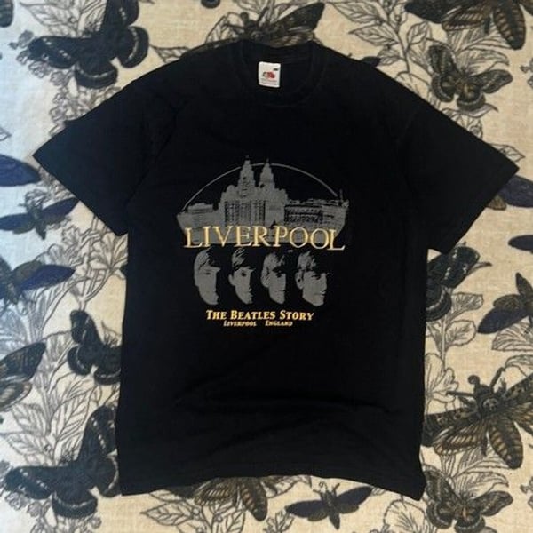 The Beatles Story Vintage Embroidered "Liverpool" XL Black Shirt