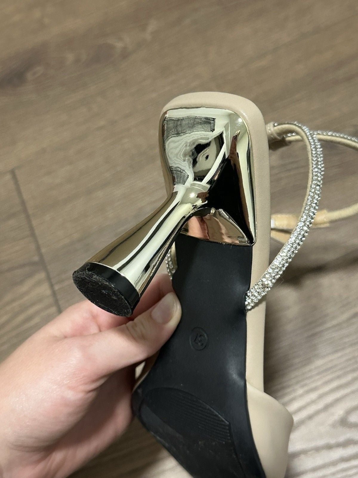 Aldo Lilya Nude Beige Heels Pumps Shoes with Ankle Strap  Womens Size 10 11