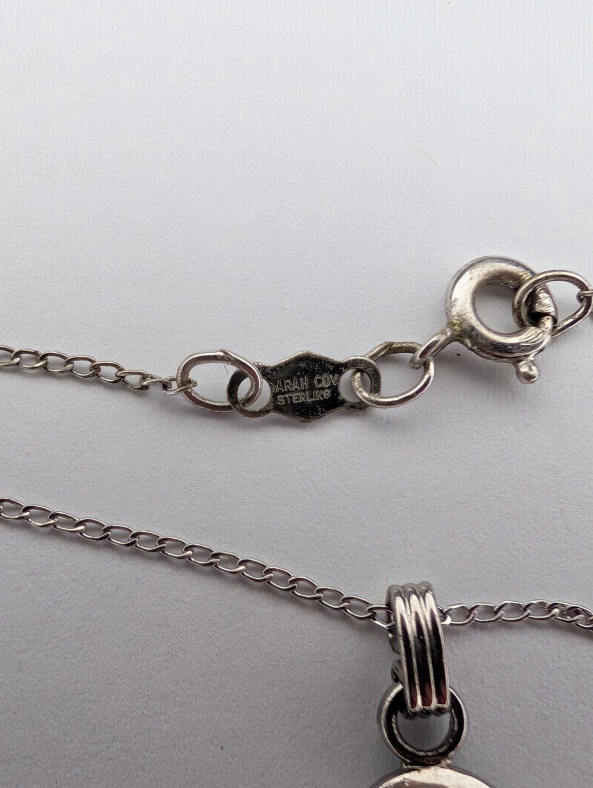 Vintage Sterling Silver Sarah Coventry Cameo Pendant And Necklace 4