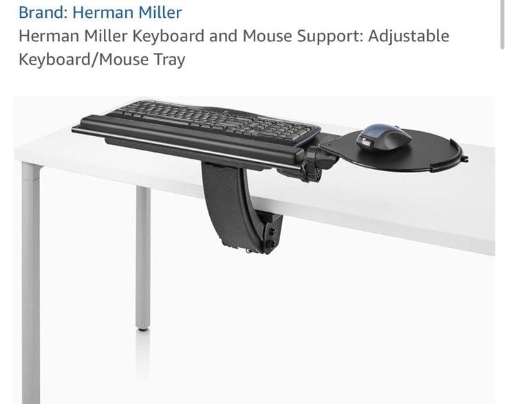 Herman Miller TL Series Office Desk Adjustable Swivel Keyboard Support 1