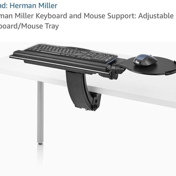 Herman Miller TL Series Office Desk Adjustable Swivel Keyboard Support
