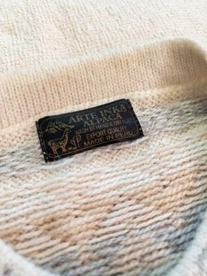 Vintage Arte Inka Alpaca Cardigan Sweater M Peru Pastel Fair Isle Geometric 8