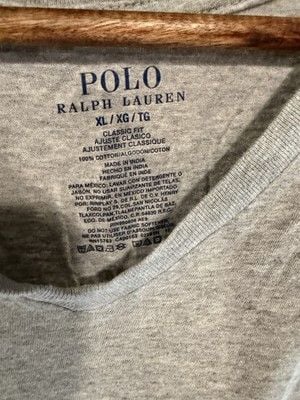 Polo Ralph Lauren Men's Classic Fit V-Neck Cotton Logo Tee Gray XL 4