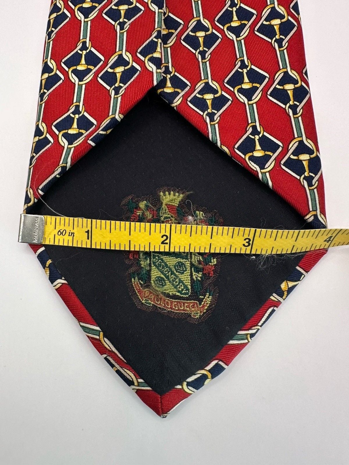 Vtg Paolo Gucci 100% Silk Tie Mens Red Blue Knots  Italy 7