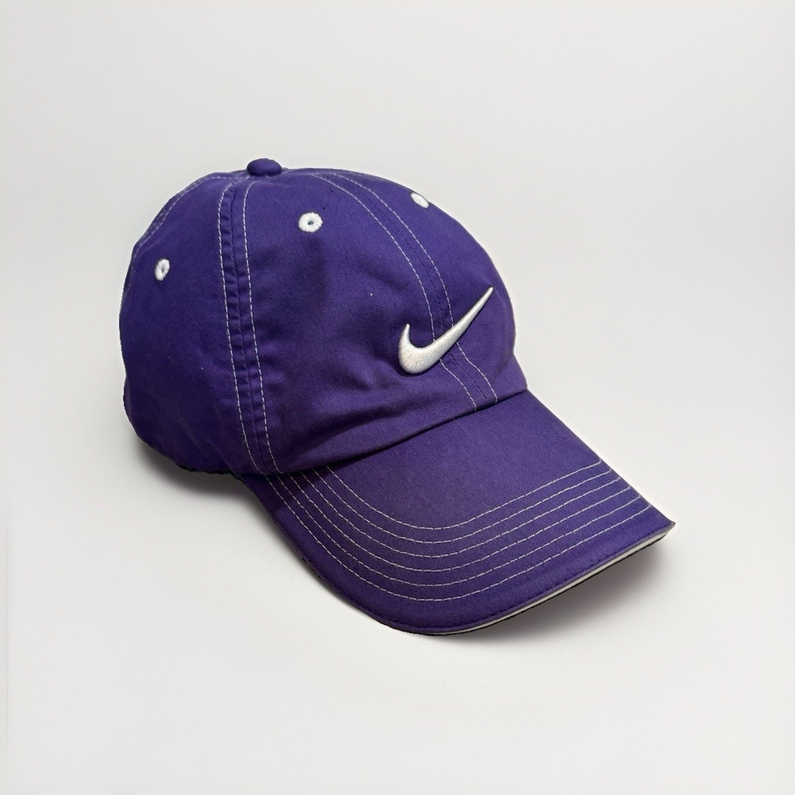 Nike Y2K Golf Strapback Hat Cap Swoosh Purple / White Stitch Performance 3