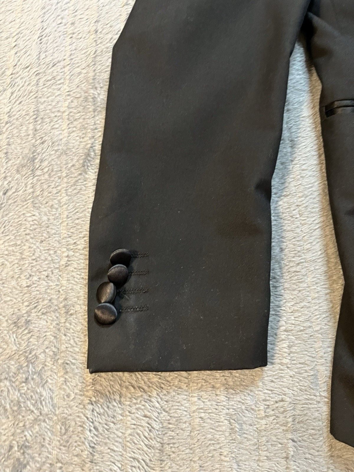 Vinci Tuxedo Jacket Black Satin Lapel One Button Blazer Sz 36S Prom Formal Italy 9