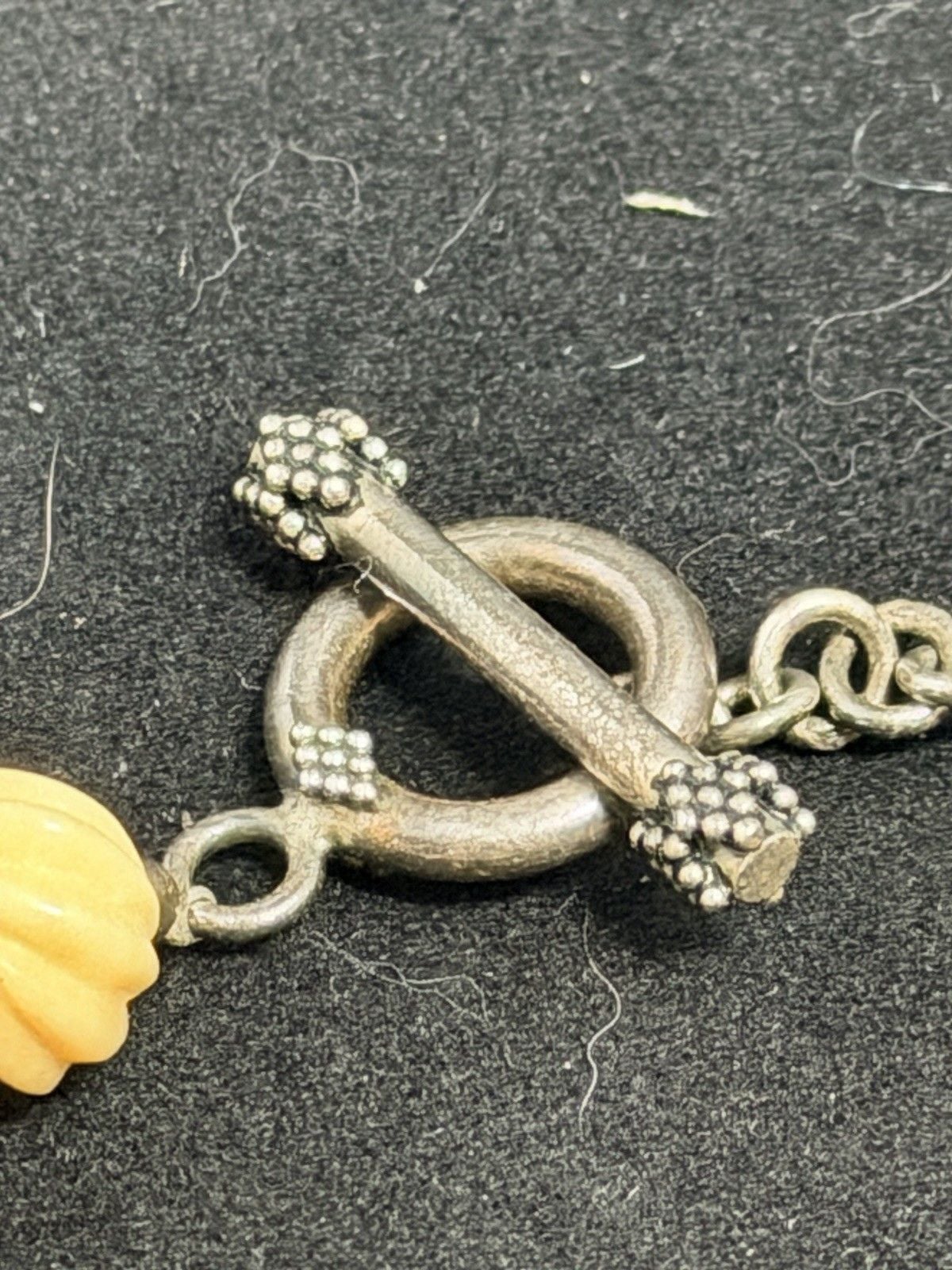 Vtg Chunky Artisan Bobe Carved Elephant & Fossil Stone Statement Necklace -Boho 10