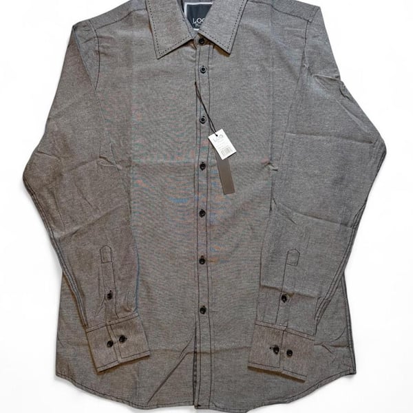 Log wear men’s Gray button-up shirt size medium dimensions in the pictures brand new with tags 