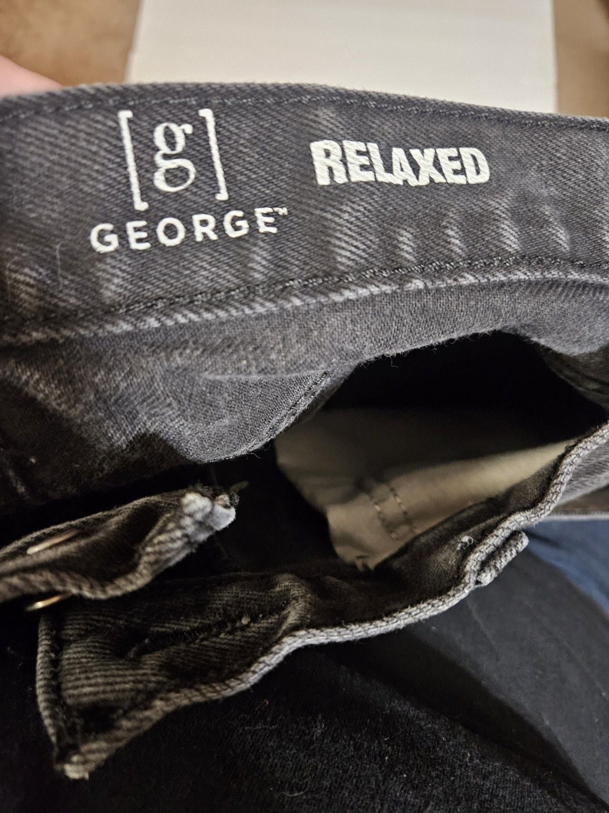 George Men's Classic Straight Leg Black Jeans 34 X 29 4