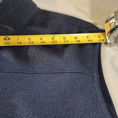 Cremieux Men's Navy Blue Textured Diamond Quilt Full Zip Fleece Vest 2XL 8
