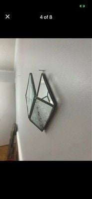 Glass Etched Hummingbird Back Mirror & Glass Wall Pocket Hanging Decor 6