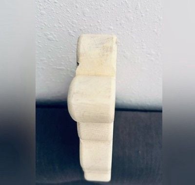 Vintage Handmade Hand Carved Wooden Bunny Shelf Sitter With Cut Out Heart Carrot 9