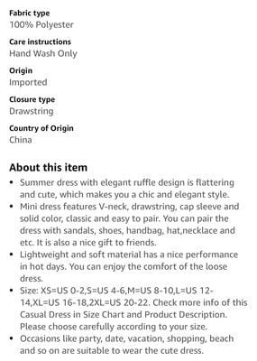 Dokotoo Womens Dresses 2023 V-Neck Drawstring Ruffle Cap Short Sleeve-SIZE S 7