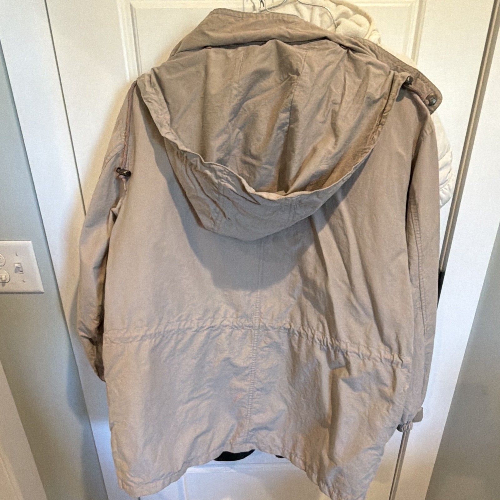 Northern Reflections Women’s Hooded Parka Jacket M Beige/Pink Plaid Mid-Length 5