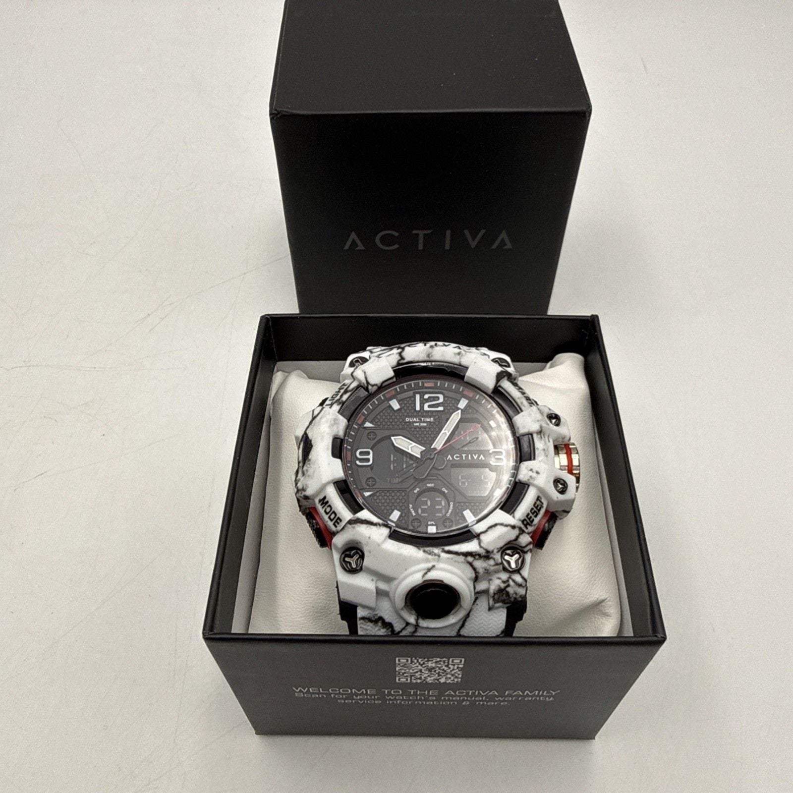 Activa X Invicta ACW8008-003 Digital Essentials 49mm White Camo Watch NIB 15