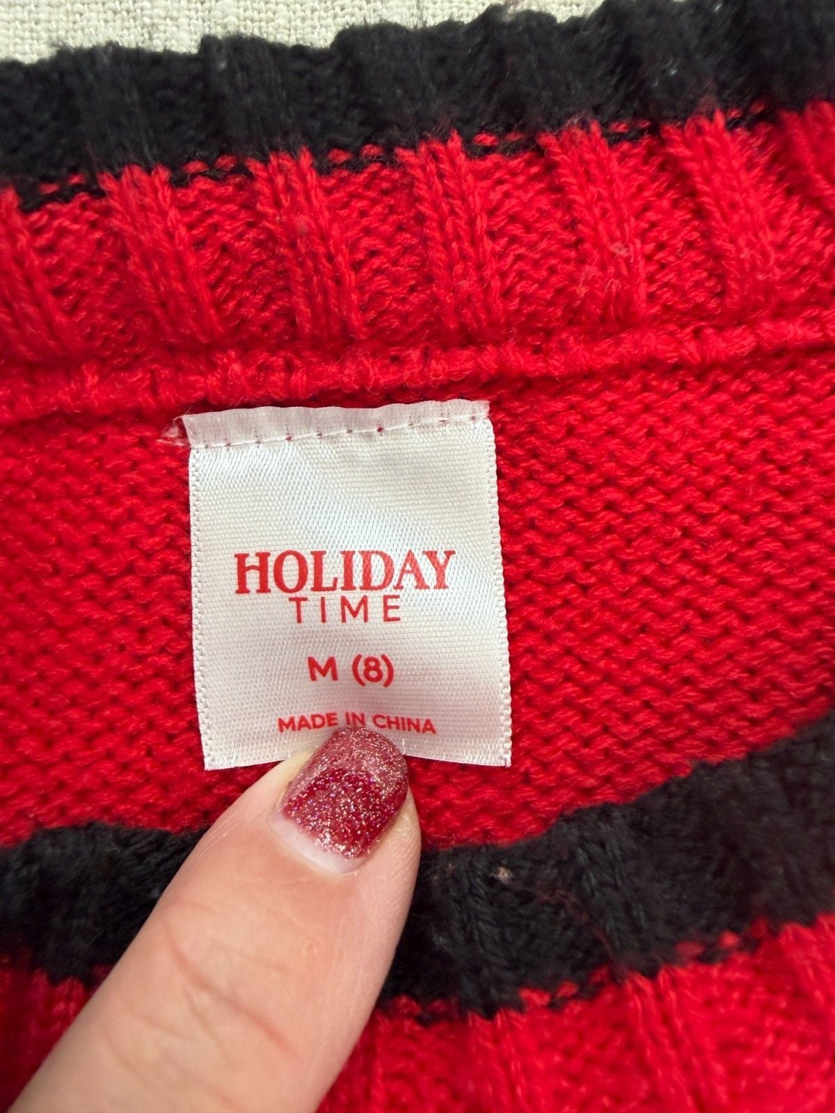 Holiday Time Santa Christmas Santa Sweater in size M (8) 4