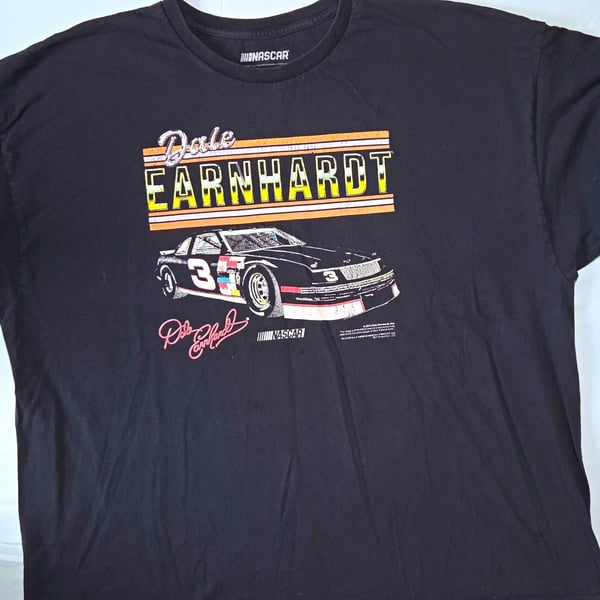 NASCAR Dale Earnhardt #3 Black Graphic T-Shirt, XXL, Officially Licensed