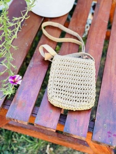 NWOT Sonoma Goods For Life Rectangular Straw Crossbody Boho Minimalist Resort 5
