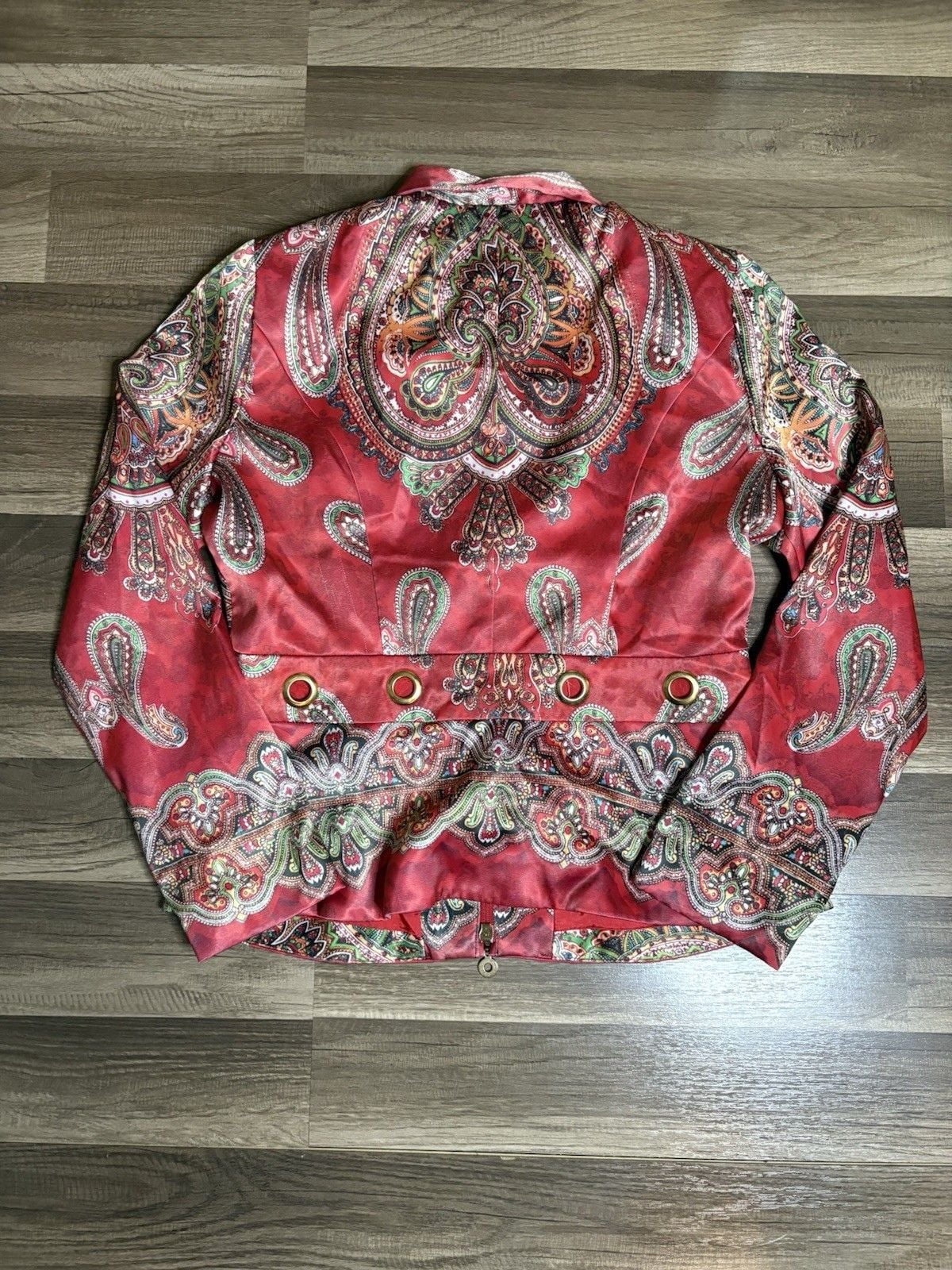 Vintage 90s Lauren Max Jacket Women’s Size L Red Paisley Zip Up 7