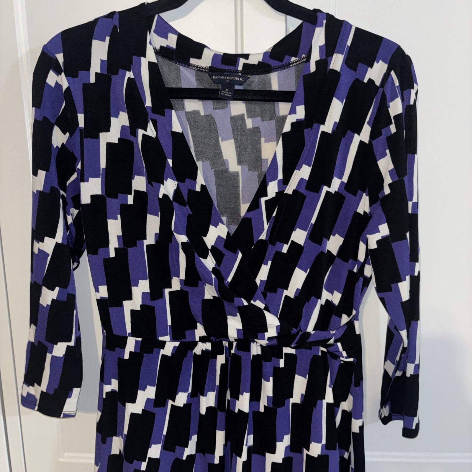 Banana Republic Fit & Flare Dress Womens Medium Multicolor Geometric 7