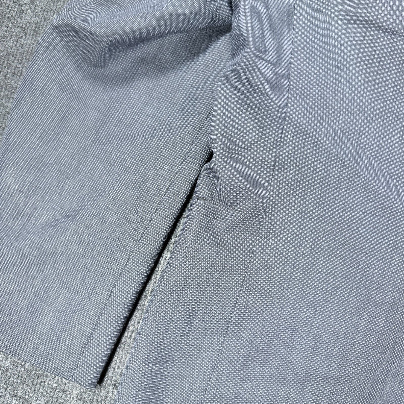 Vintage Brooks Brothers Pure Wool Suit 2 Pc Gray Blue Check Plaid 43R W38 L29.5 13