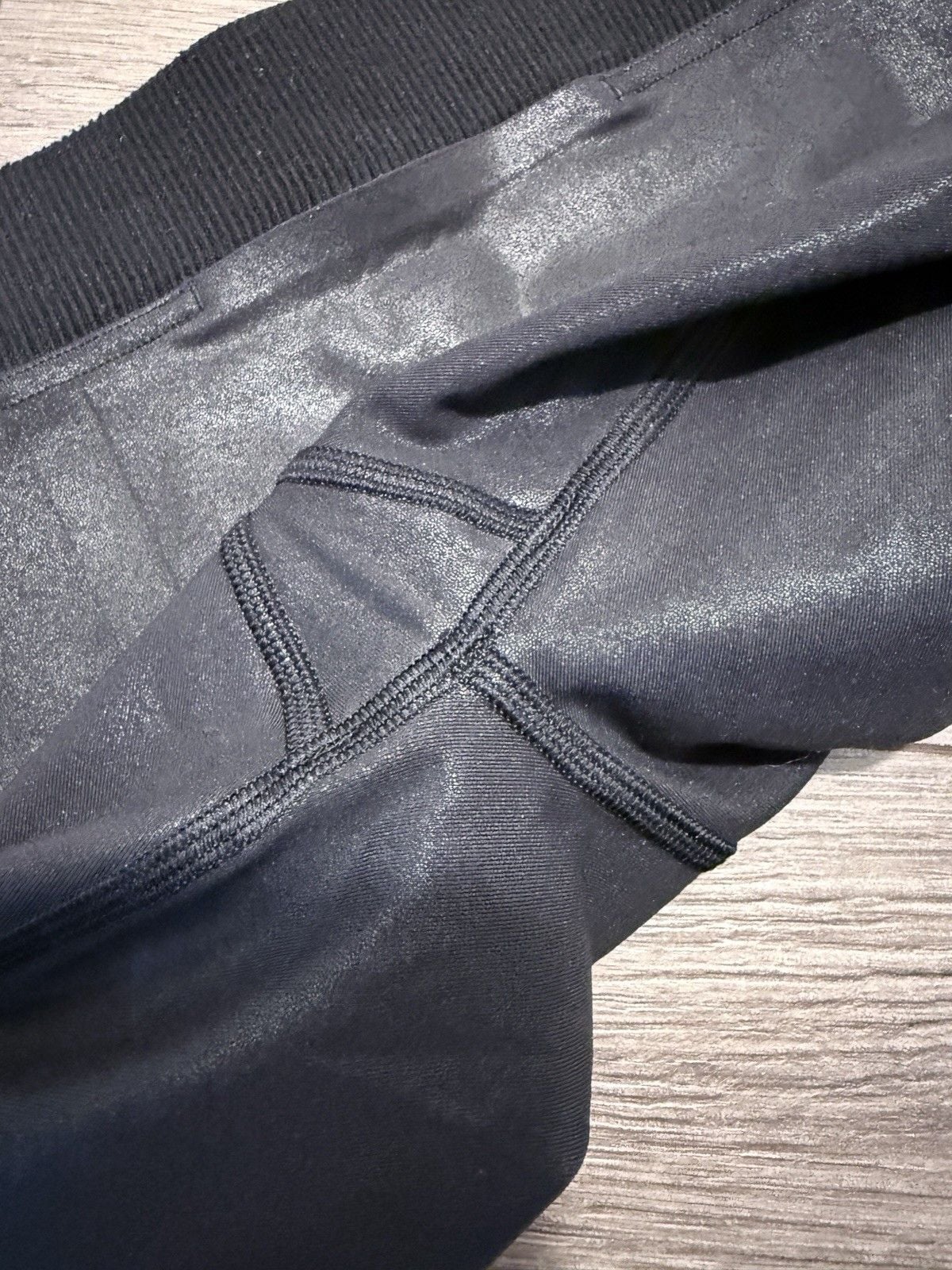 Lululemon Athletica Align Black Faux Leather Leggings Women’s 4 Shine High Rise 6