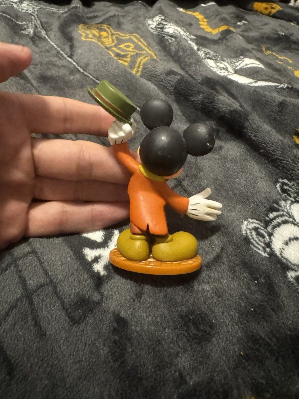 Disney Mickey Mouse 3" Figurine Orange Outfit Tipping Hat 1256LH01 3