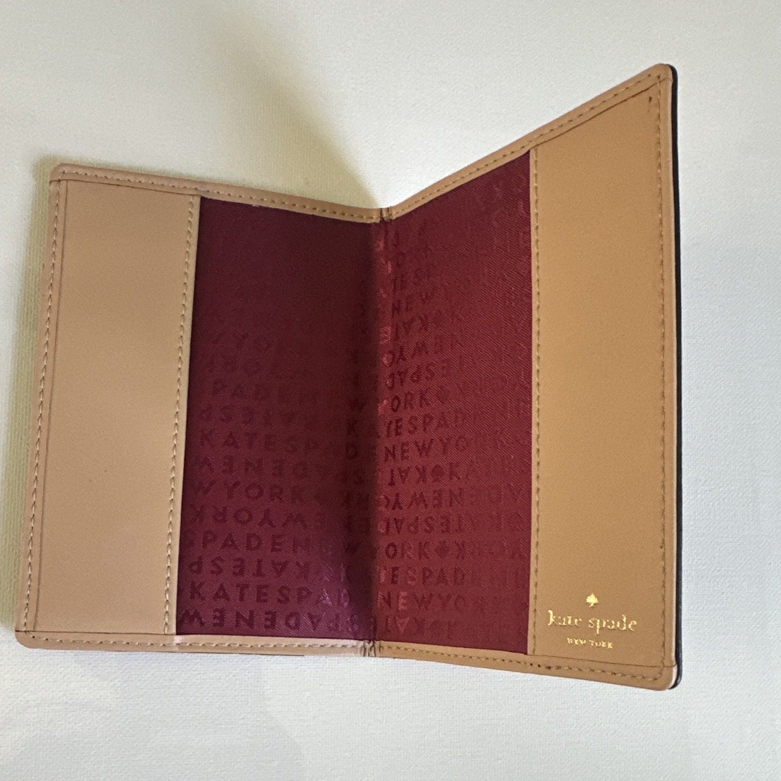 Kate Spade New York Burgundy Leather Passport Holder Type WLRU2615 2