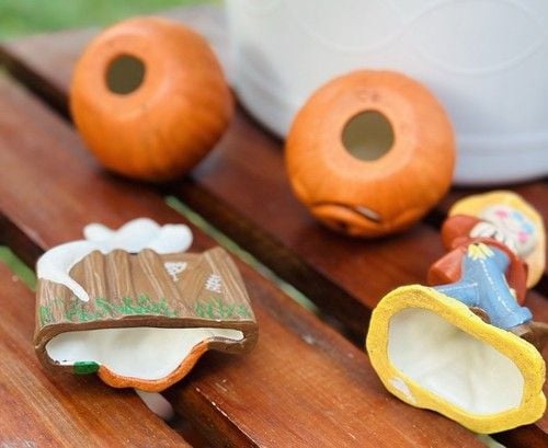 Vintage Halloween Kitschy Hand Painted Ceramic Figurines Spooky Season Set Of 4 19