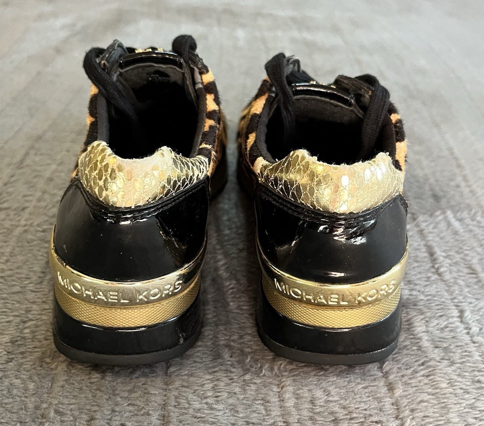 Women’s Michael Kors Trainer Sneakers Leopard Print Calf Hair Size 5.5 14