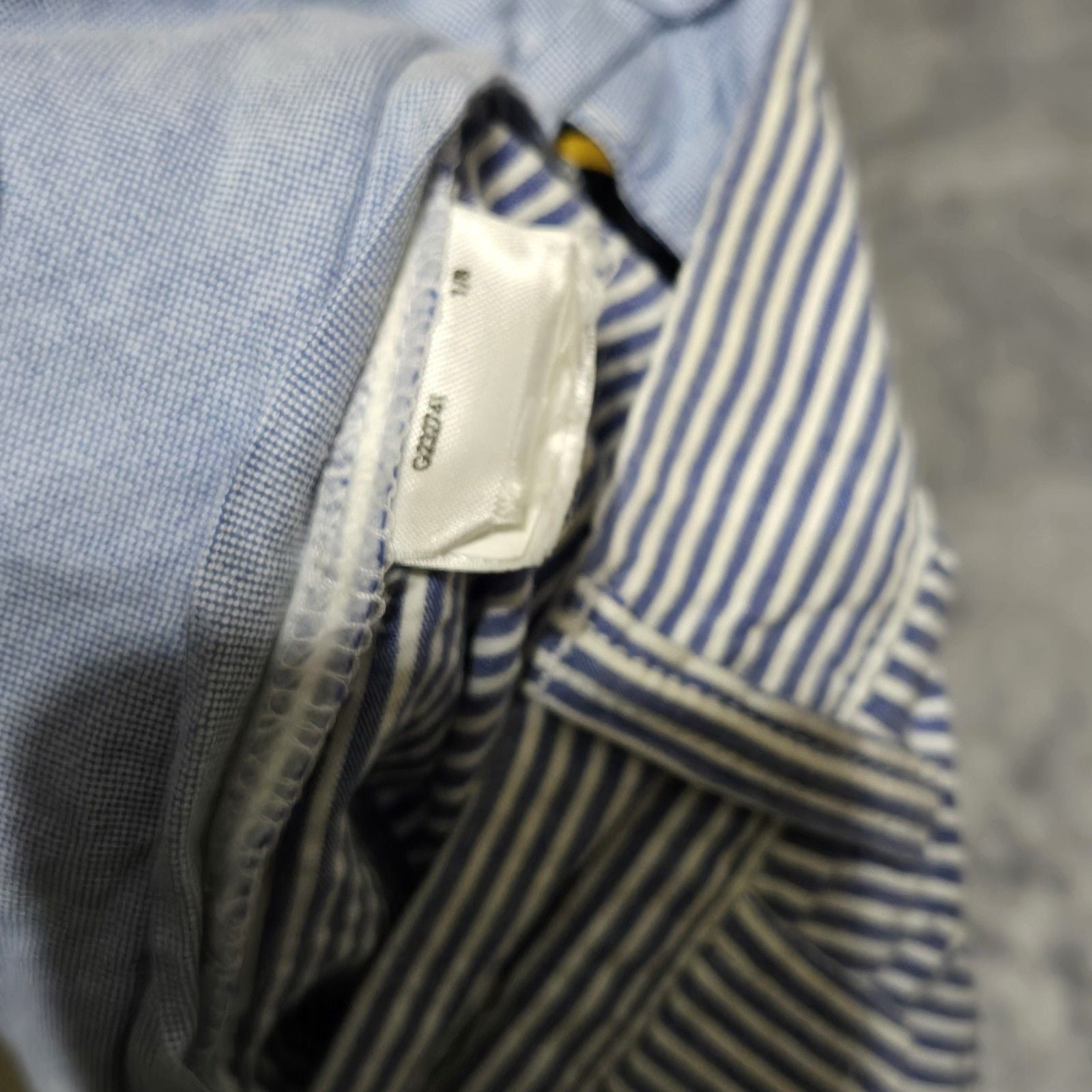 Polo Ralph Lauren Men's Blue and White Striped Seersucker Short Flat Front Sz 35 11