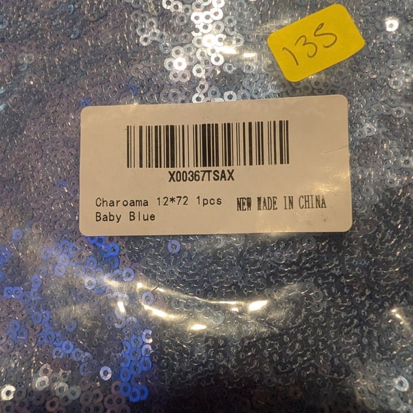 Charoama Baby Blue Sequin Table Runner 12" x 72" - Brand New