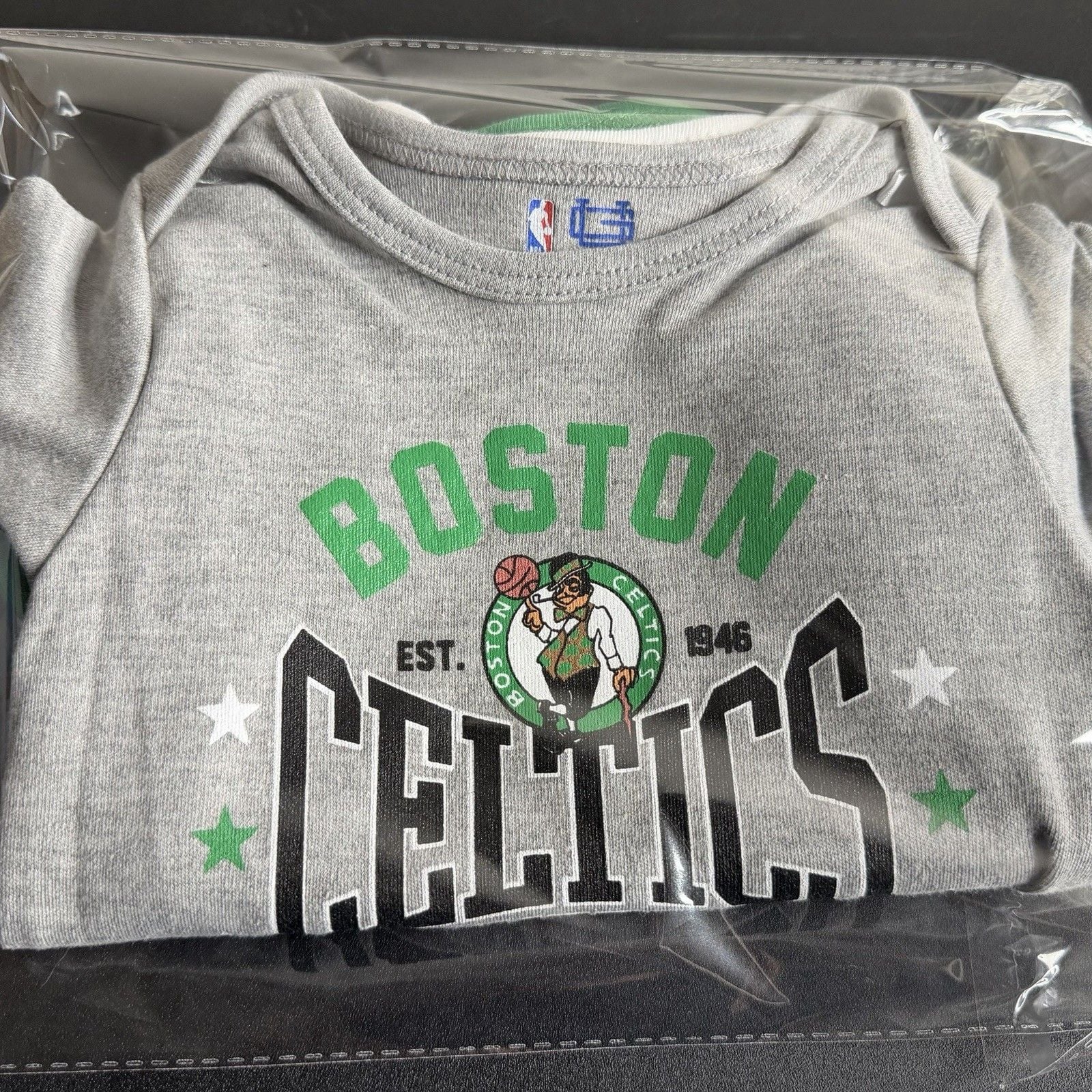 Ultra Game Boston Celtics NBA 3pc Baby Bodysuit Set 6-9M 12