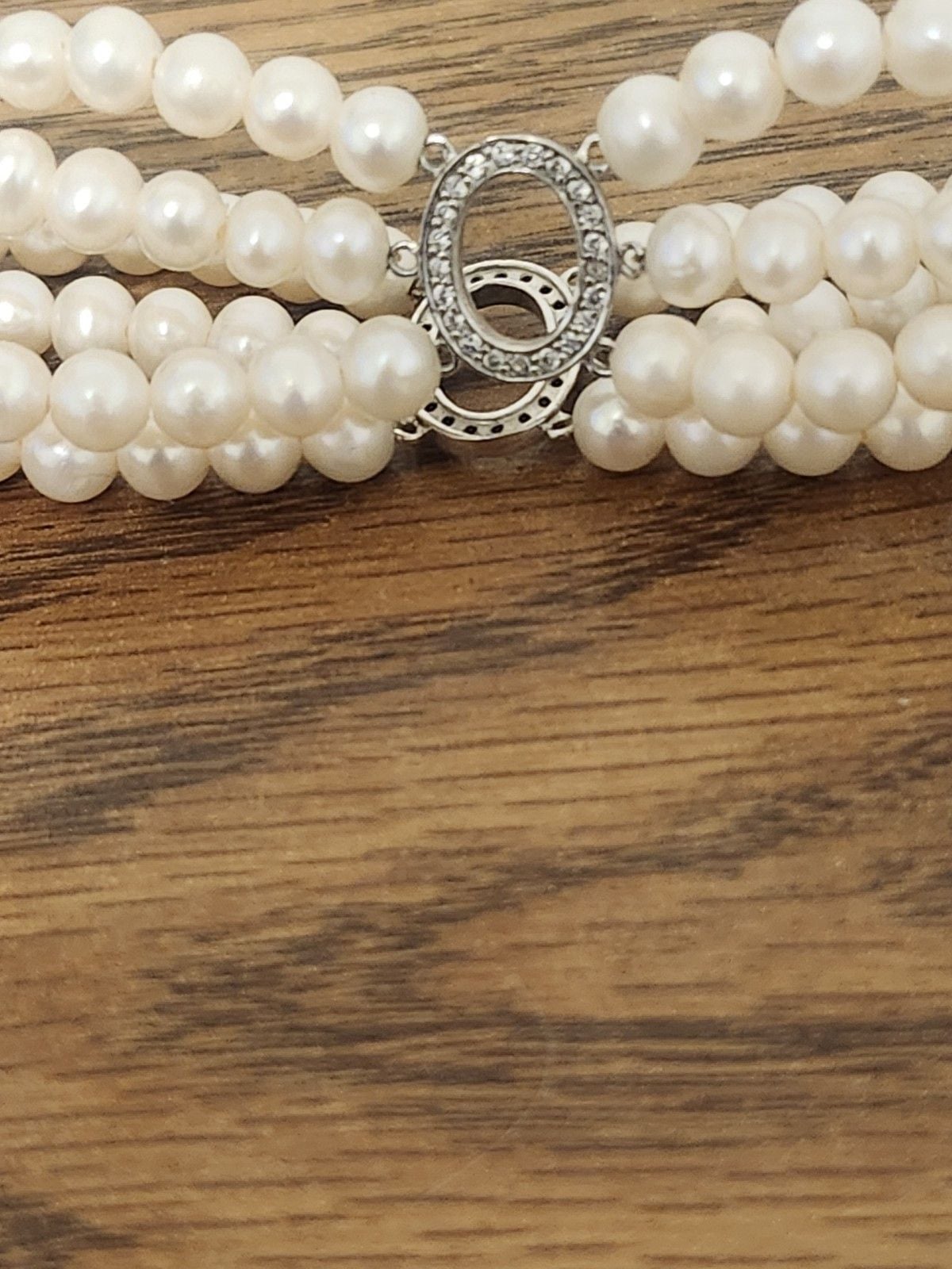 Diamond And 3 Strand Fresh Water Bracelet 3